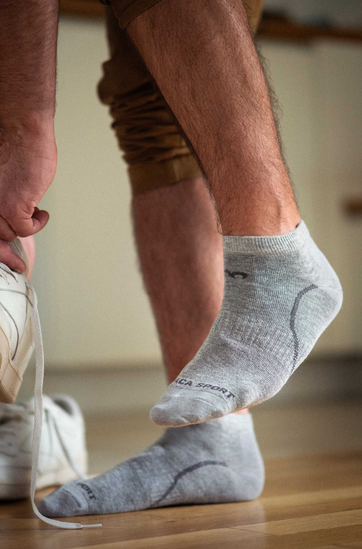 Alpaka Socken SNEAKER-silbergrau