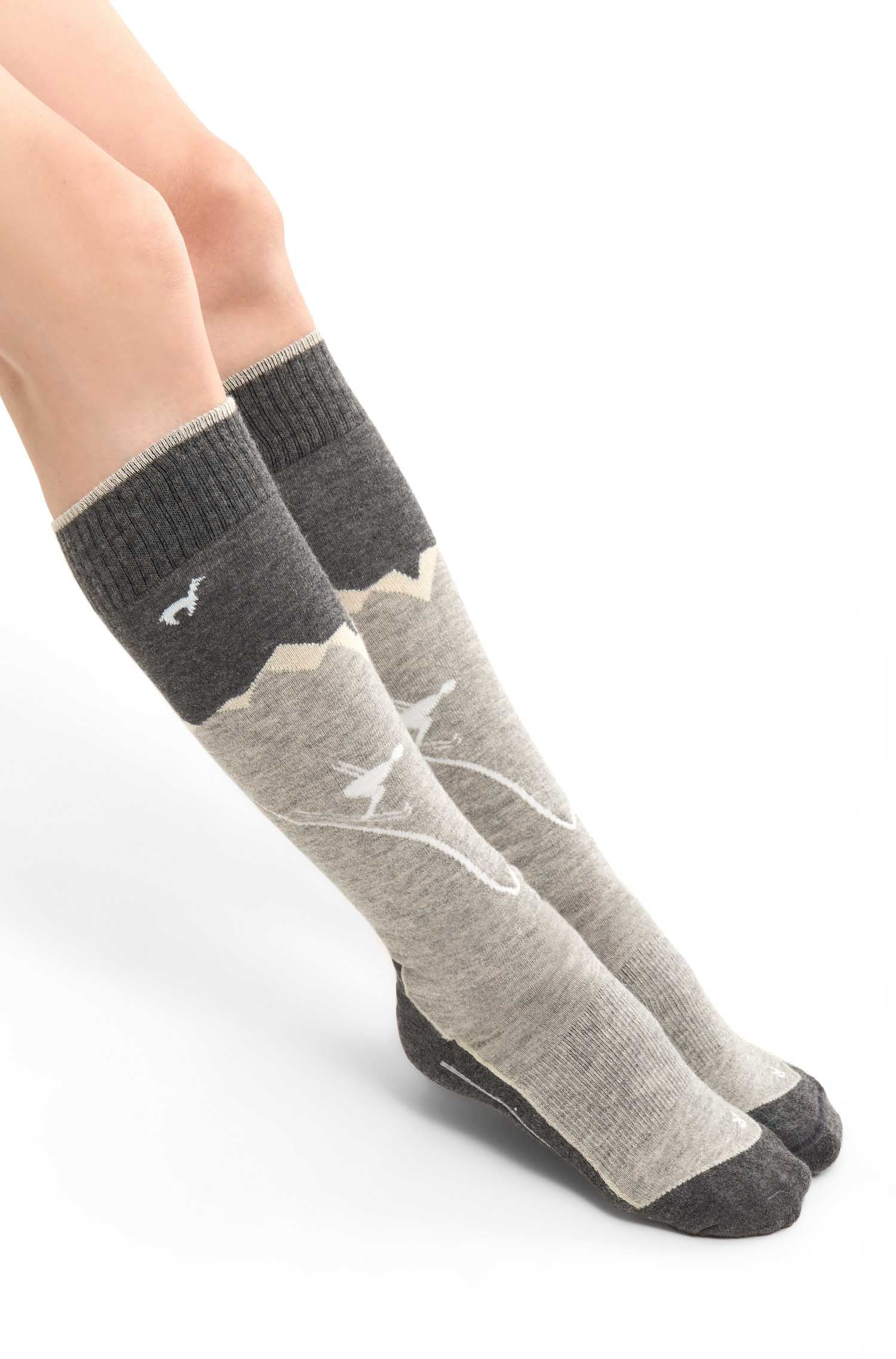 Alpaka Socken SKI & SPORT | 6er-Pack-grau/silber