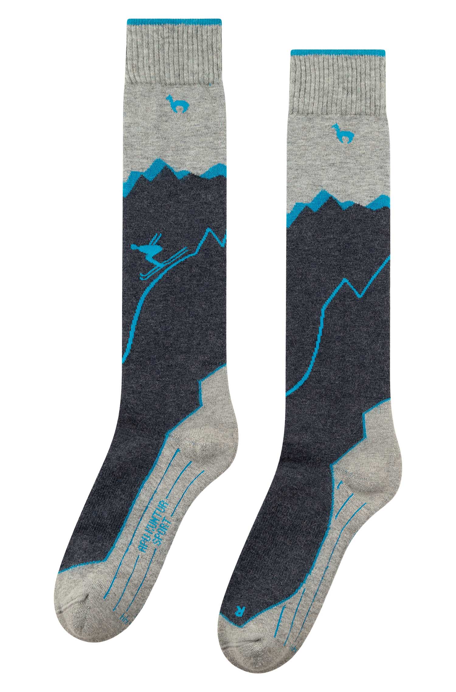 Alpaka Socken SKI & SPORT | 6er-Pack-navy/türkis