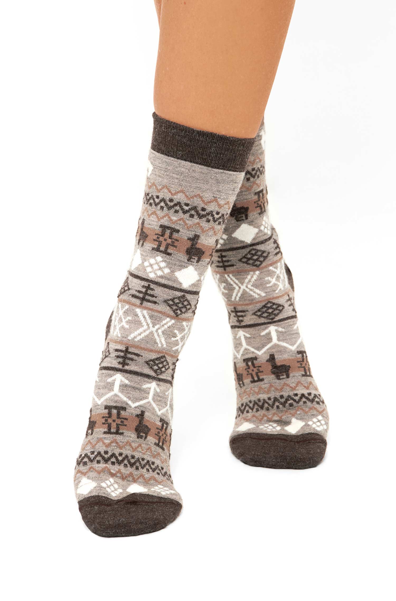 Alpaka Socken CAMINO-stein/mokka