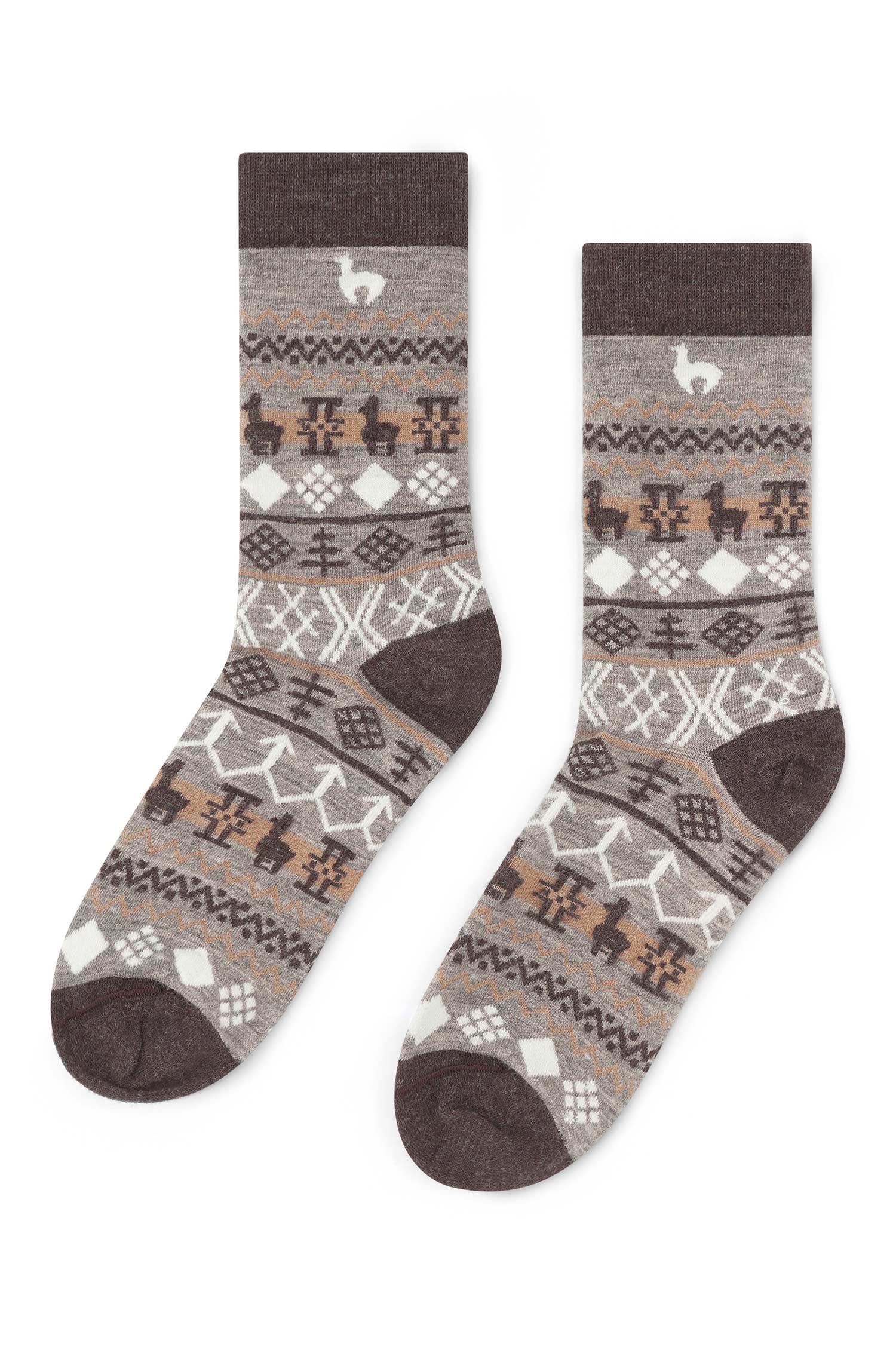 Alpaka Socken CAMINO | 6er-Pack-stein/mokka