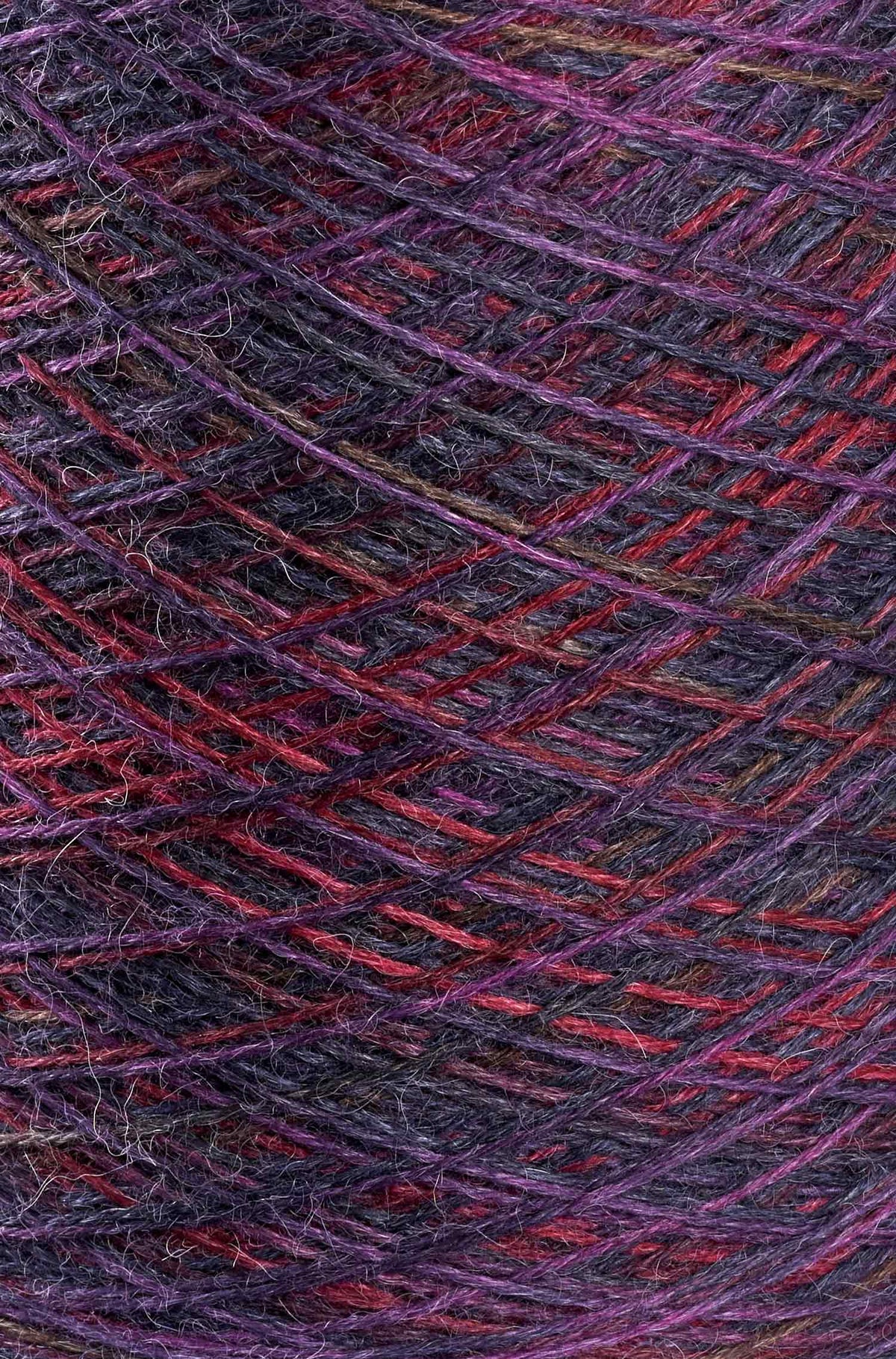 Alpaka Sockengarn HARMONY | 525g Kone-pflaume/blau