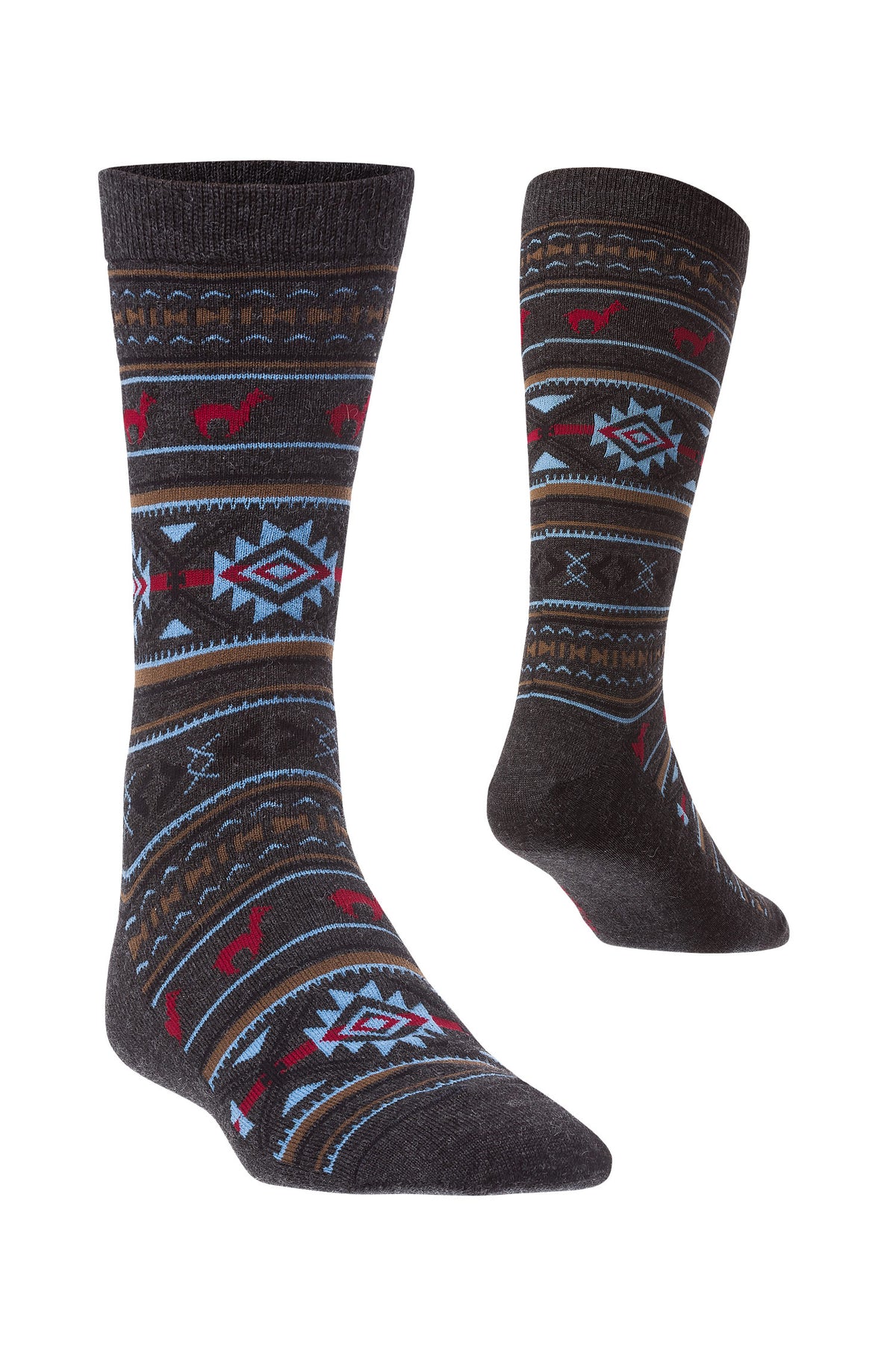 Alpaka Socken JAQUARD-grau/blau