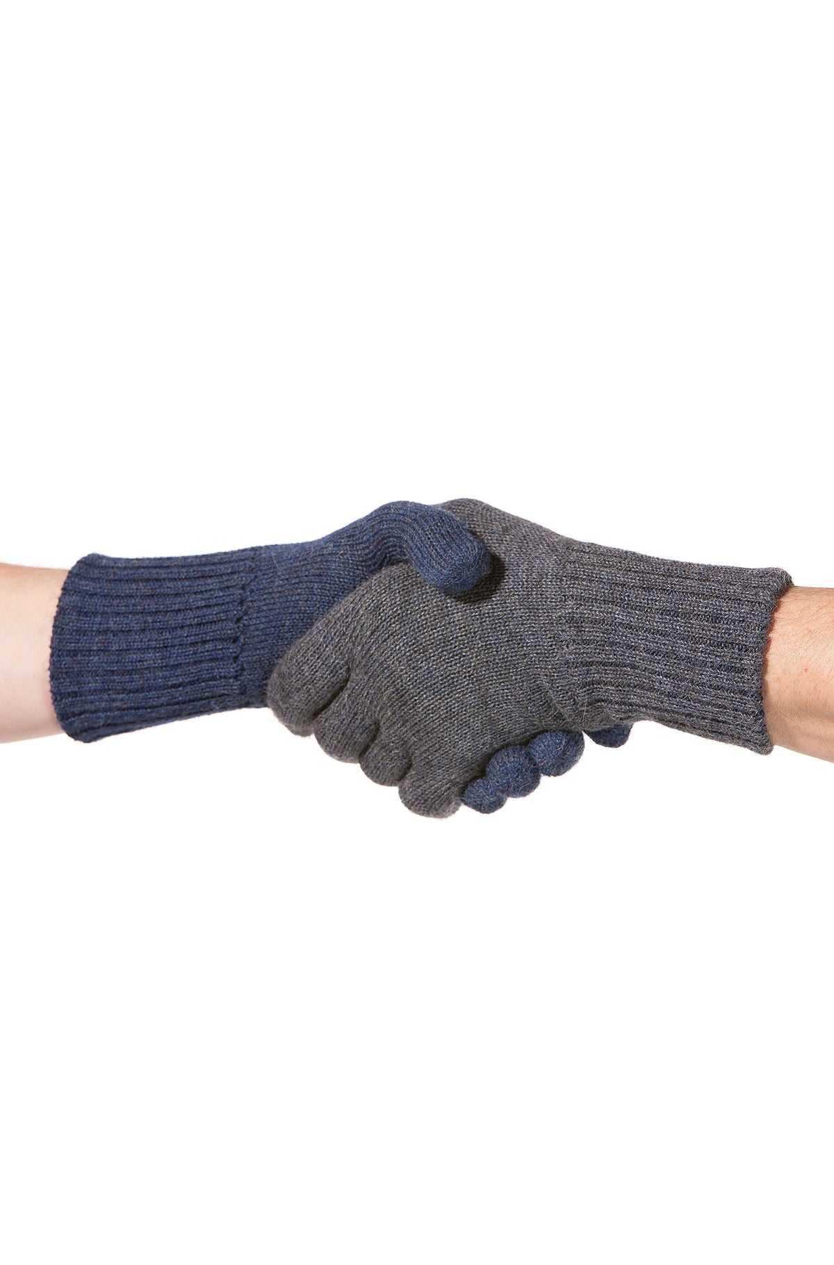 Alpaka Wendehandschuhe WENDBAR-blau/grau