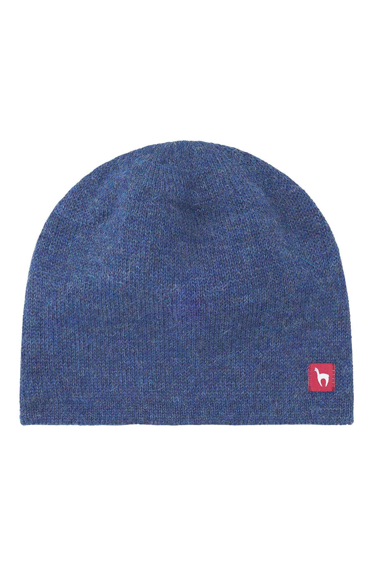 Alpaka Wendemütze UNI-jeansblau/grau