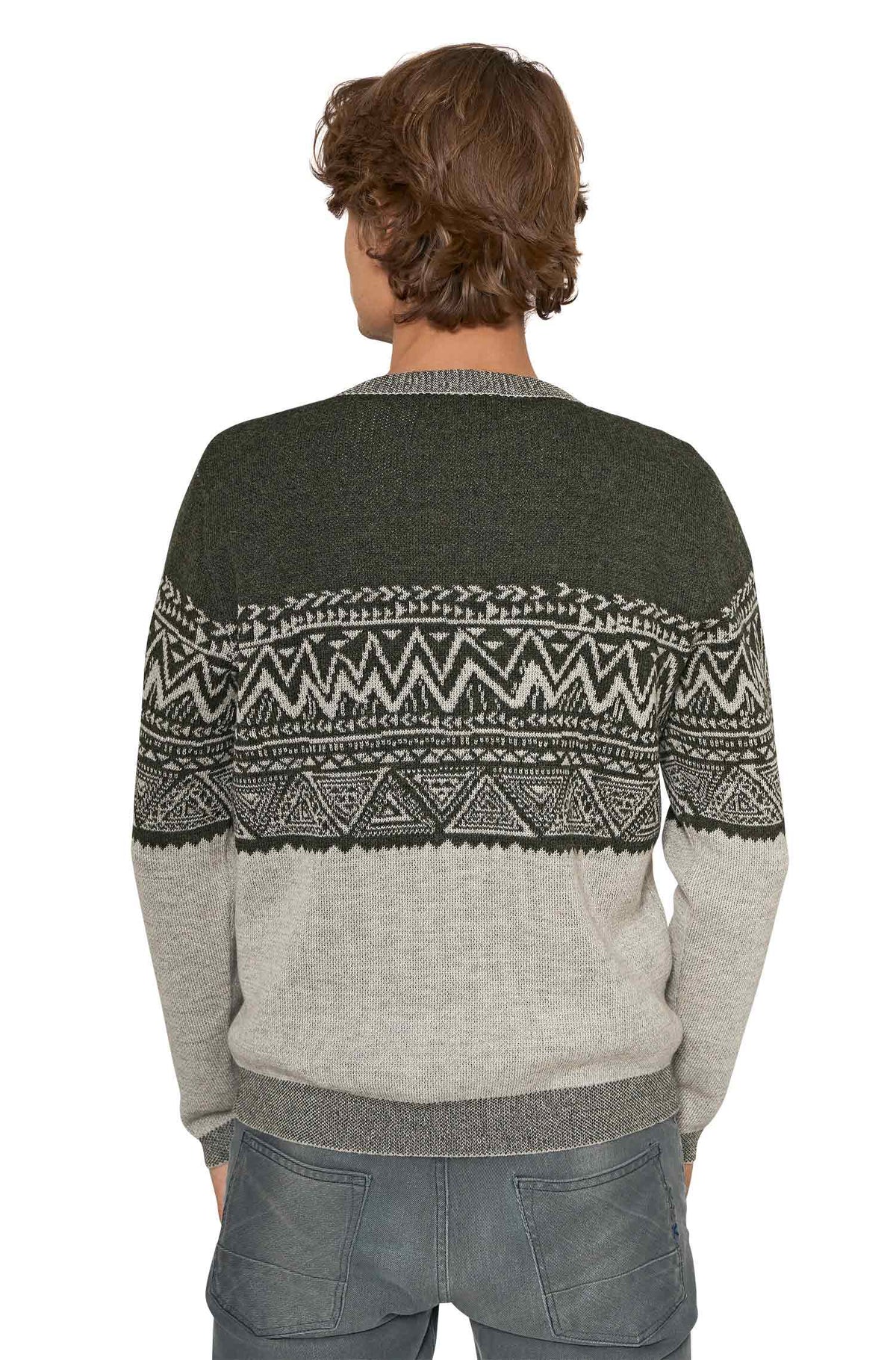 Alpaka Pullover GIORGIO-tannengrün/silber