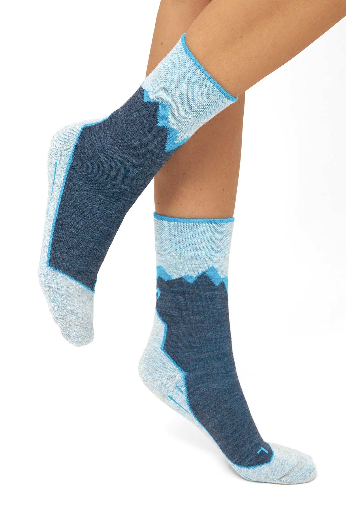 Alpaka WANDERSOCKEN-navy/türkis